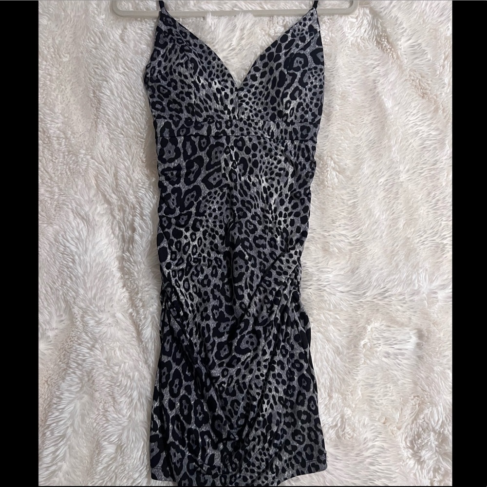 Grey Dress, Grey Leopard style, stretchy